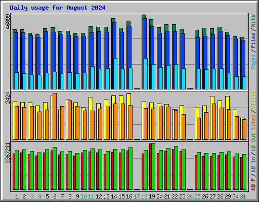 Daily usage for August 2024