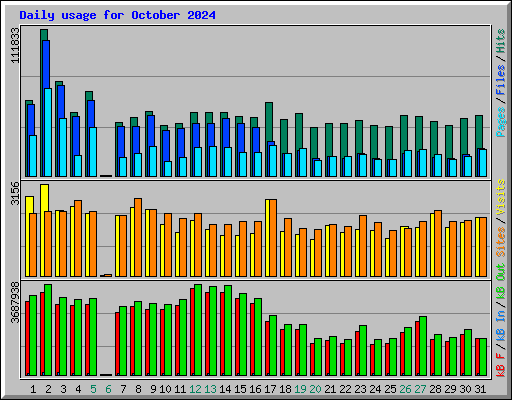 Daily usage for October 2024