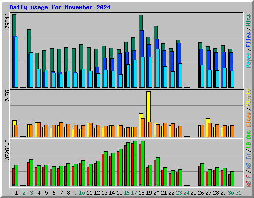 Daily usage for November 2024