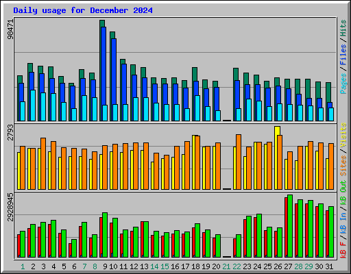 Daily usage for December 2024