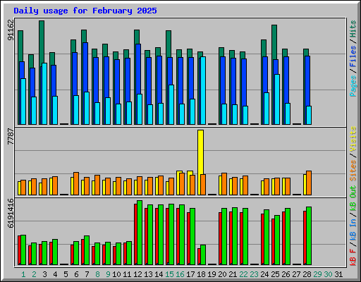 Daily usage for February 2025