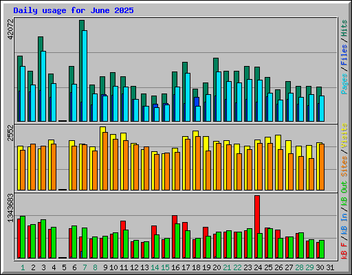 Daily usage for June 2025