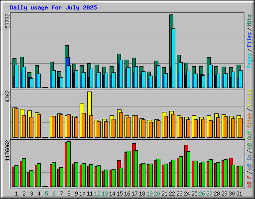 Daily usage for July 2025