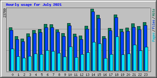 Hourly usage for July 2021