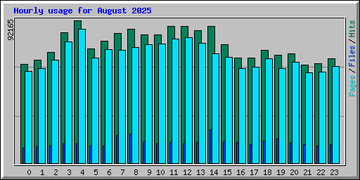 Hourly usage for August 2025