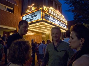Festival-goers mingle at the historic Paramount Theater in downtown Charlottesville. Courtesy, © Susan Katz, 2011