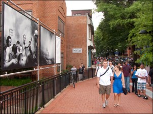 The outdoor exhibitions provide a chance for the community to see images by world renowned photographers. Courtesy, © Susan Katz 2009