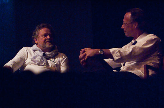 Antonin Kratochvil sits with Scott Thode to discuss his work, and share stories with the audience. Courtesy, © Susan Katz, 2011