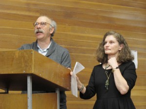 Ken and Melanie Light speak in Berkeley during a their UC Berkeley opening reception. They share stories and photographs from their book, Valley of Shadow and Dreams. Courtesy, ©Suzie Katz 2012
